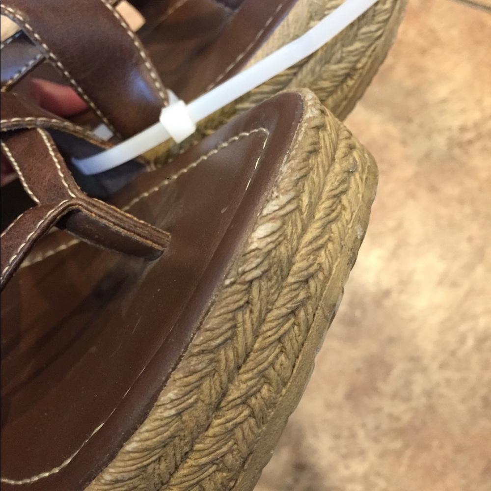Vintage platform 90’s Y2k wedge 9 brown sandal - Picture 6 of 7